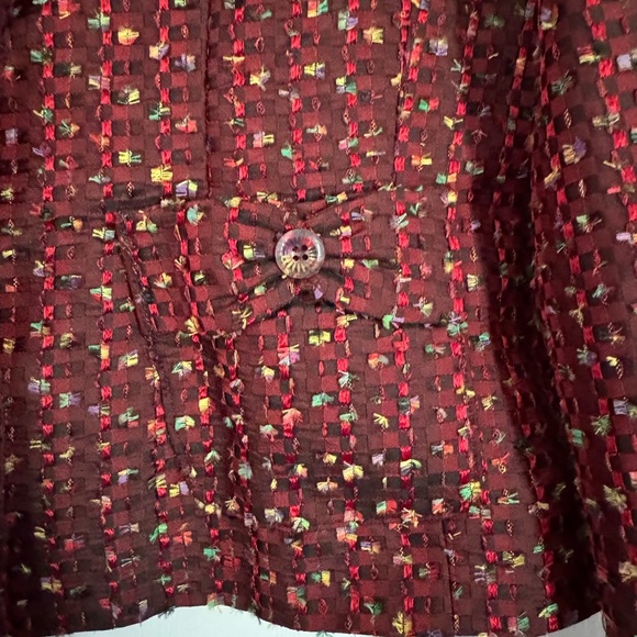 Elegant Burgundy Tweed Jacket Ptp 20” height 20” - Picture 4 of 10